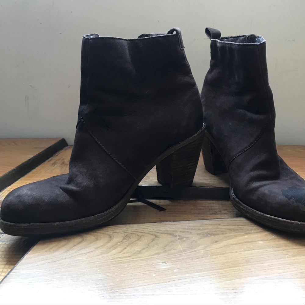 Brown suede ankle boots